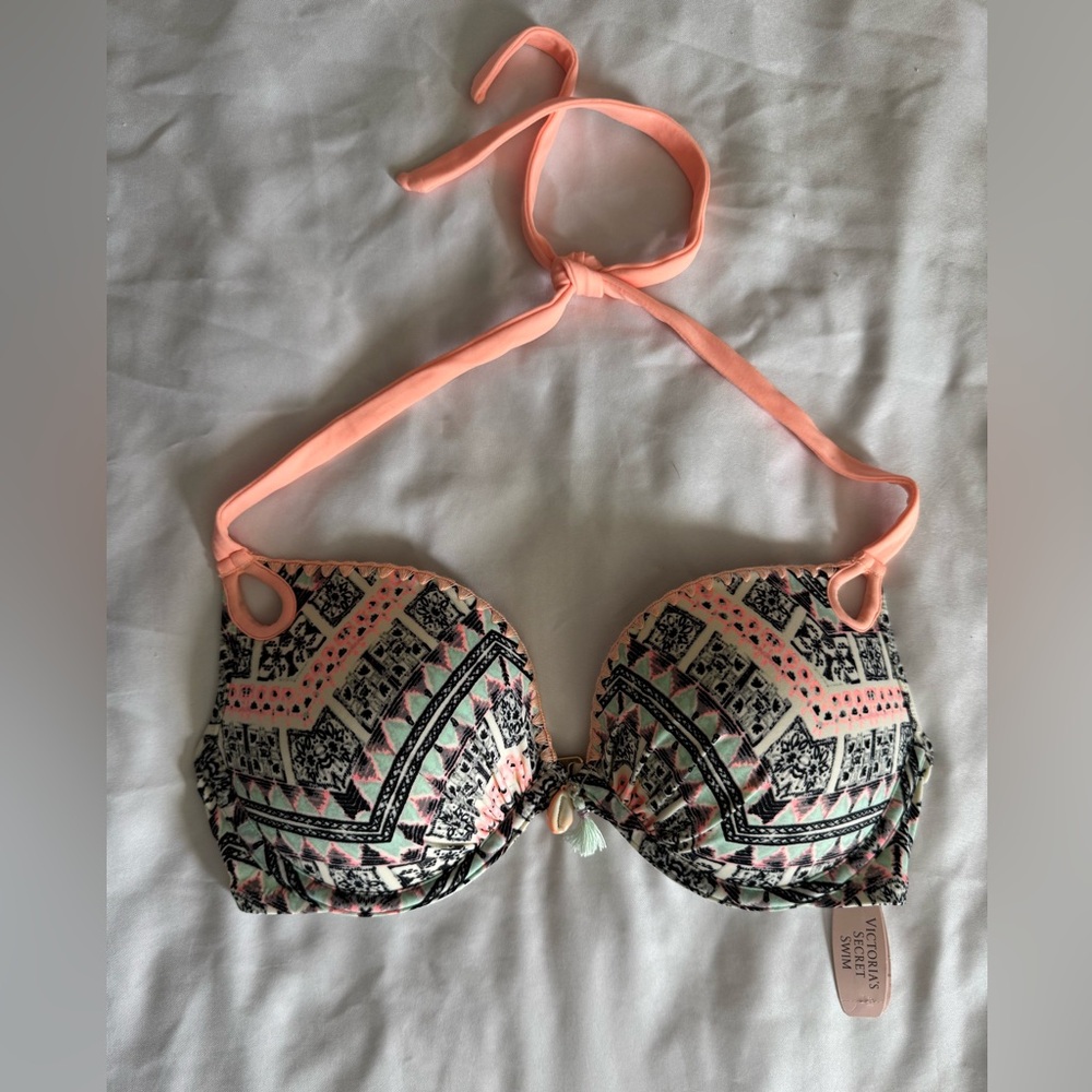 Victoria’s Secret Swim Gorgeous Push-Up Halter Bikini Top 32D | Boho, Padded